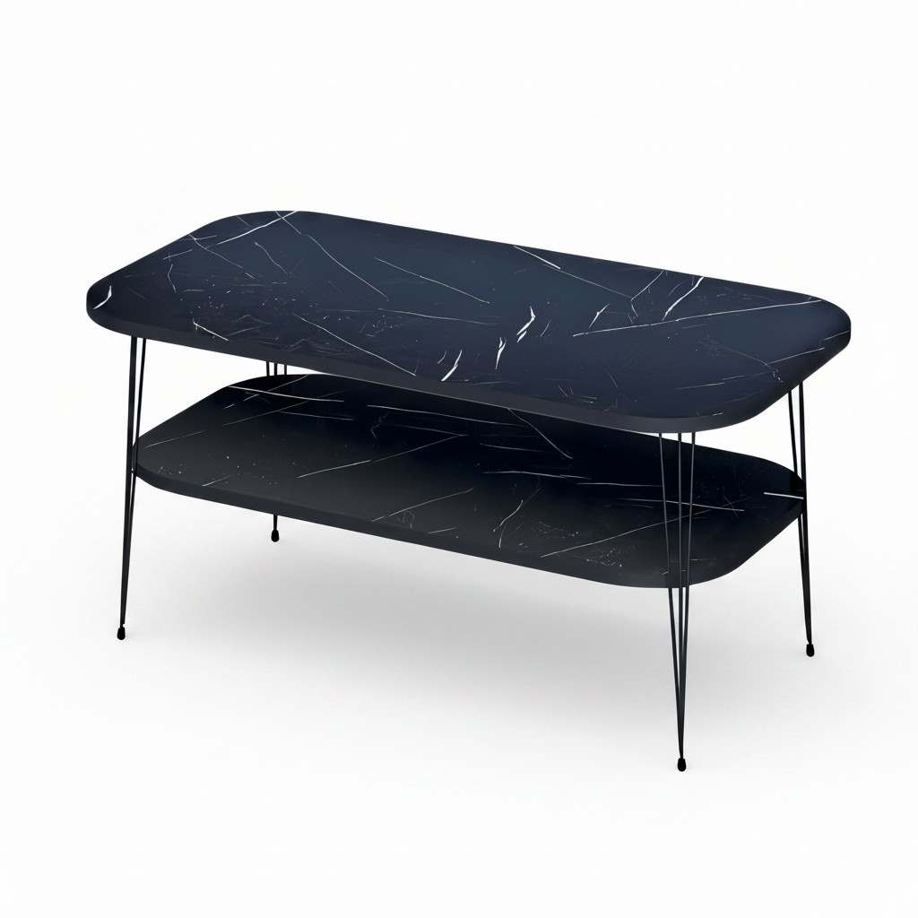 Eleganter schwarzer Couchtisch aus Holz für modernes Wohnzimmer