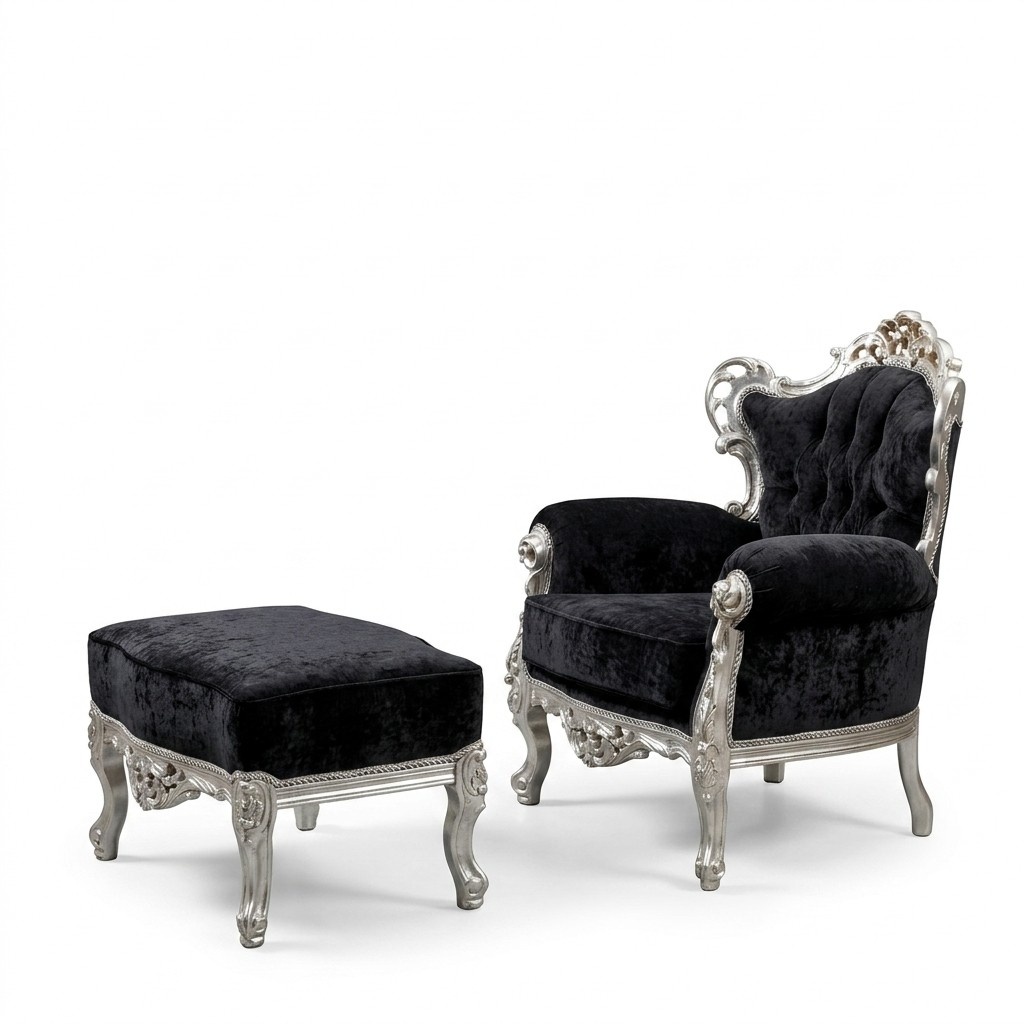 Eleganter Sessel Couch Sofa Polster Fernsehsessel Barock Rokoko Luxus