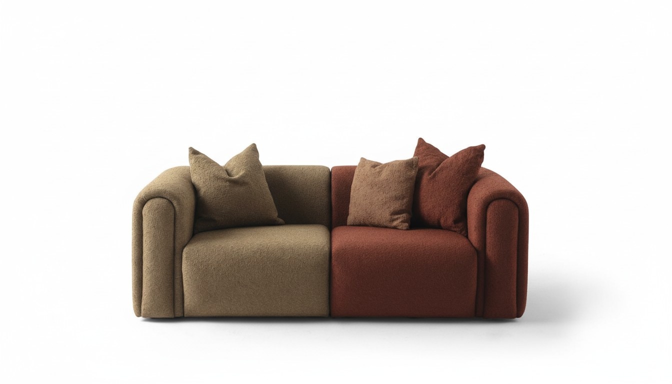 Elegantes 3-Sitzer Sofa aus Textil in Mehrfarbig