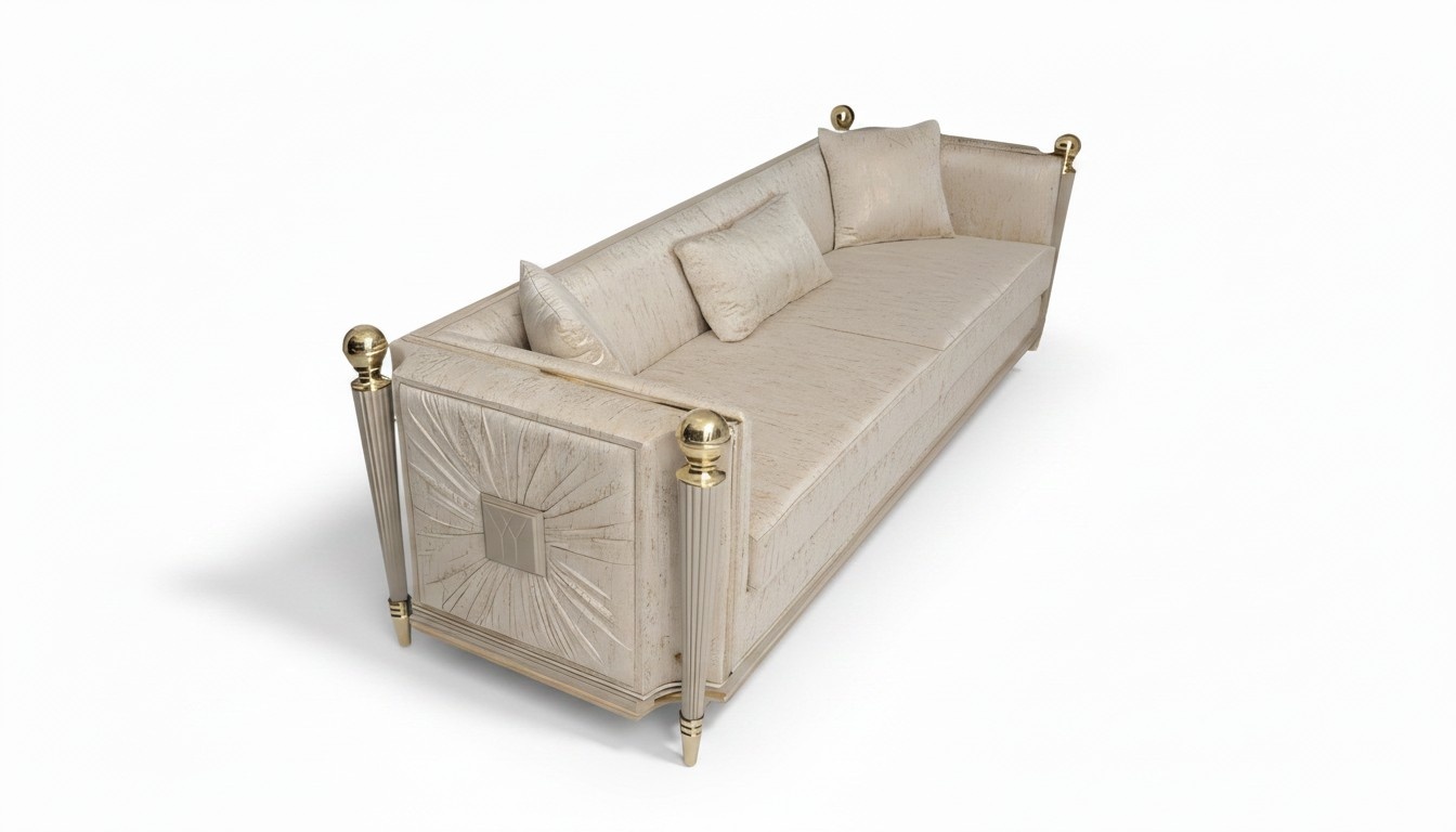 Elegantes beiges Stoffsofa für Wohnzimmer im modernen Design