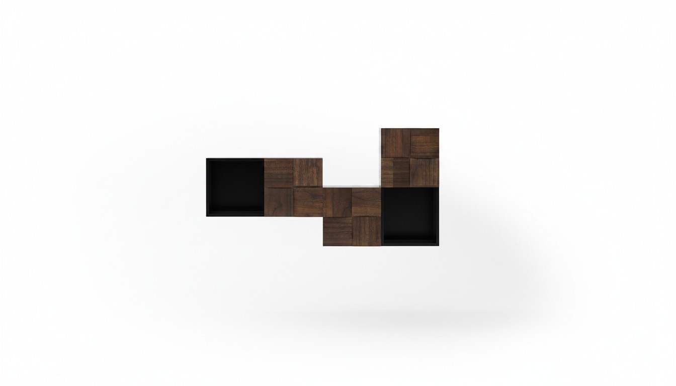 Elegantes braunes Holz Bücherregal im klassischen Design