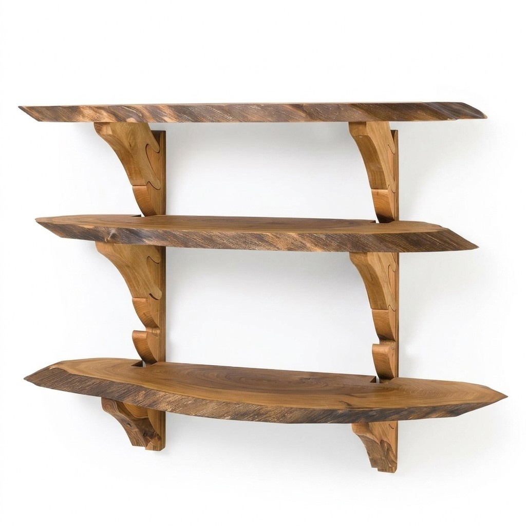 Elegantes braunes Holzregal für Wohnzimmer und Büro