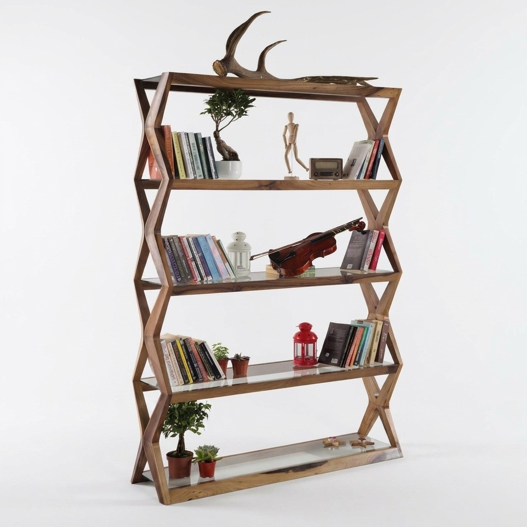 Elegantes braunes Holzregal für moderne Verkaufsräume