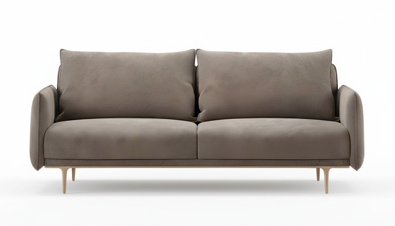 Elegantes graues Stoffsofa für Wohnzimmer im modernen Design