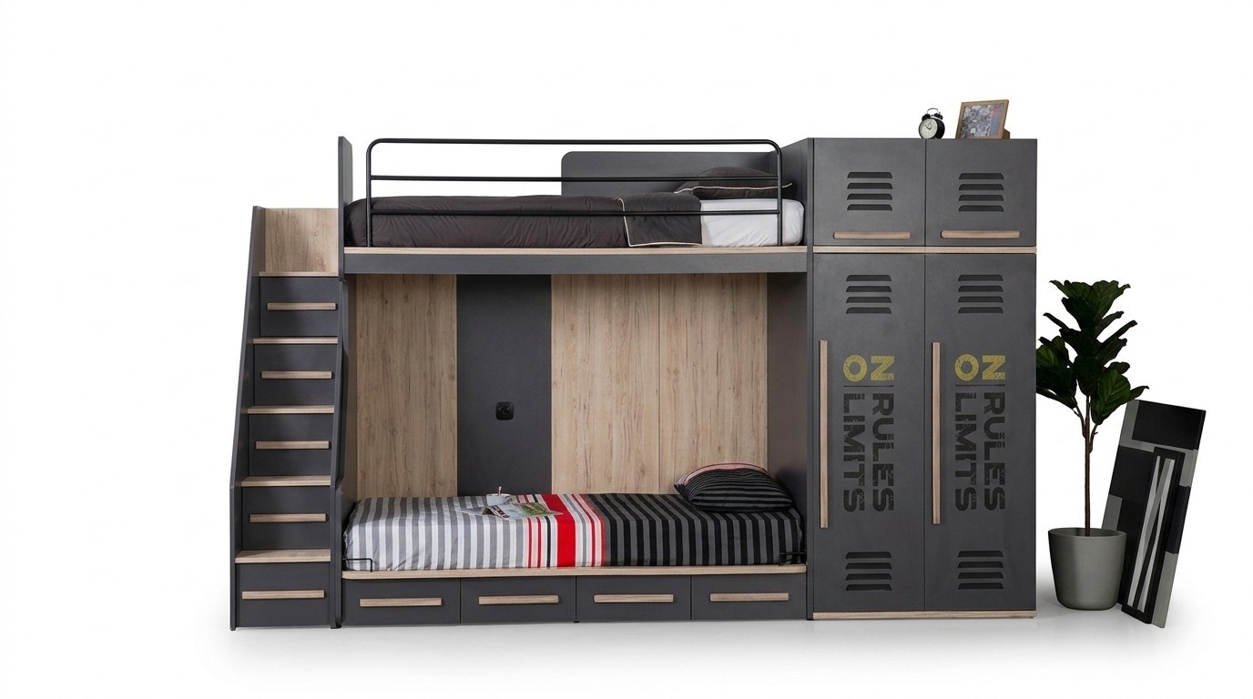 Elegantes Kinderzimmer Bett Etagen Hochbett Luxus Jugendbett Betten