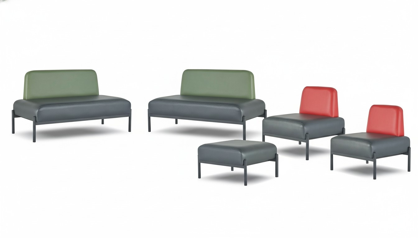 Empfangssofa Lounge Sofa Sitzbank Patienten Wartebank Empfangsbereich Praxis