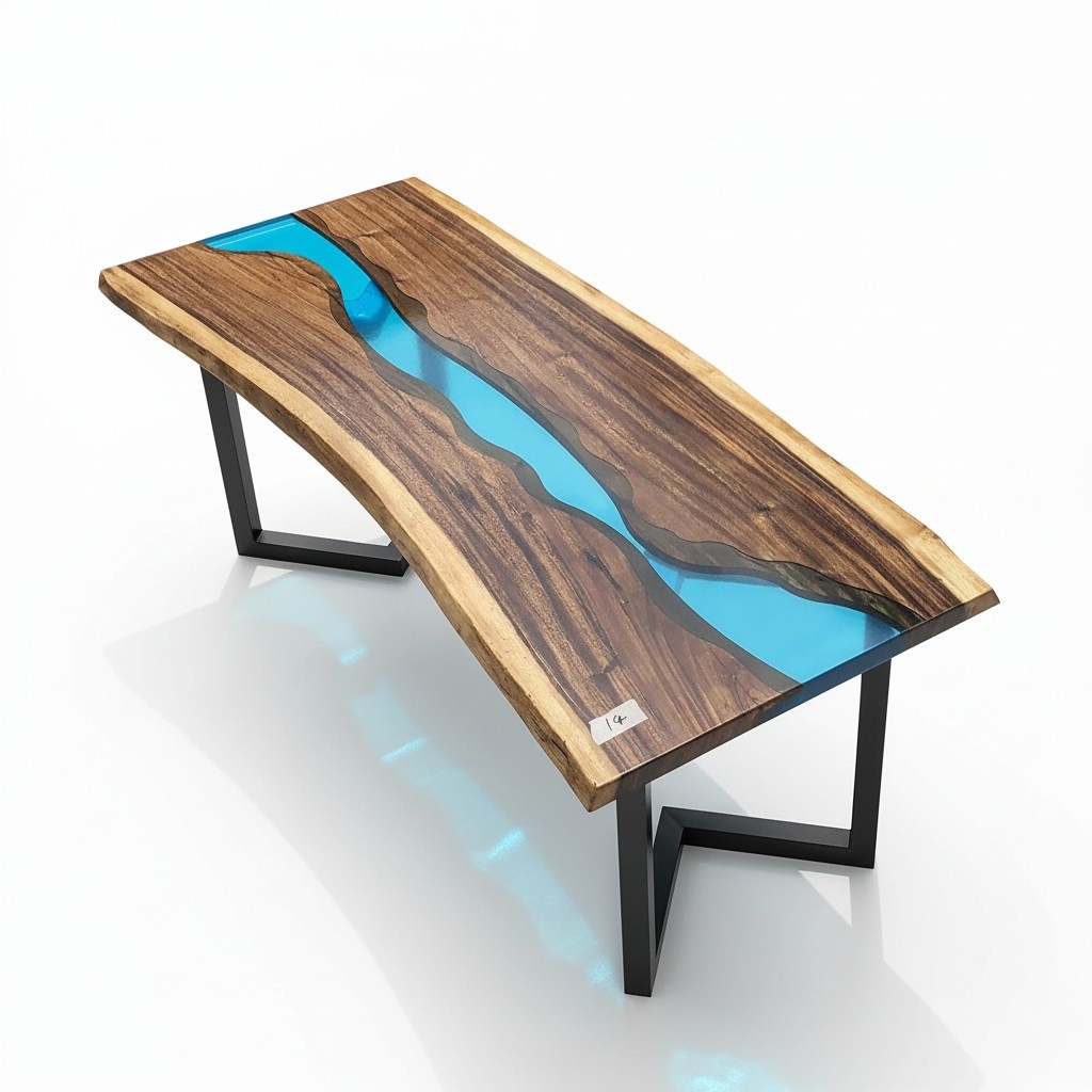 Epoxidharz Couchtisch River Tisch Echtes Holz Massiv Tische 120x60 Flusstisch