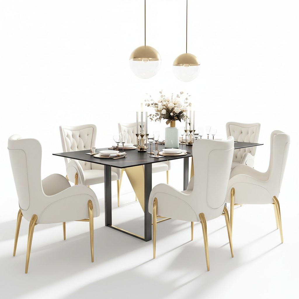 Ess Zimmer Chesterfield 1x Stuhl Set Garnitur Sitz Polster Wohnzimmer