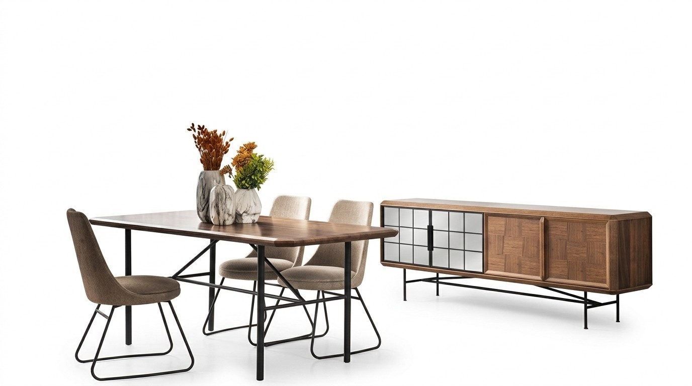 Essecke Essgruppe Esstisch Set 8tlg Esszimmer Braun Holz Stilvoll