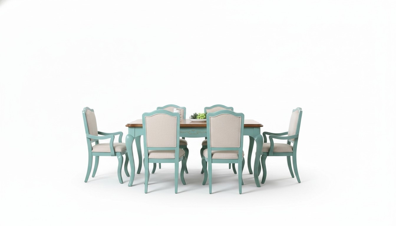 Stuhl Set Essgarnitur Esstisch 6 x Set Garnitur Tisch Klassische Essgruppe 7tlg.