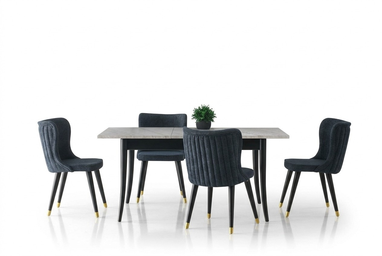 Essgruppe Essecke Ausziehbar Esstisch Stühle Luxus 7tlg Esszimmer Grau