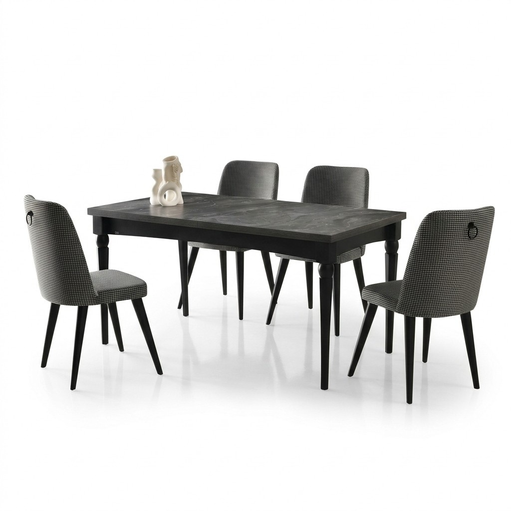 Essgruppe Essecke Ausziehbar Esstisch Stühle Luxus 7tlg Esszimmer Grau