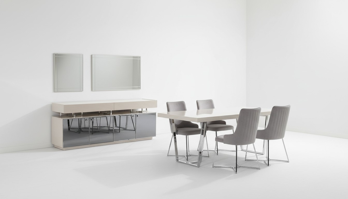 Essgruppe Esszimmer Gruppe Essecke Esstisch Stühle 10tlg Holz Grau