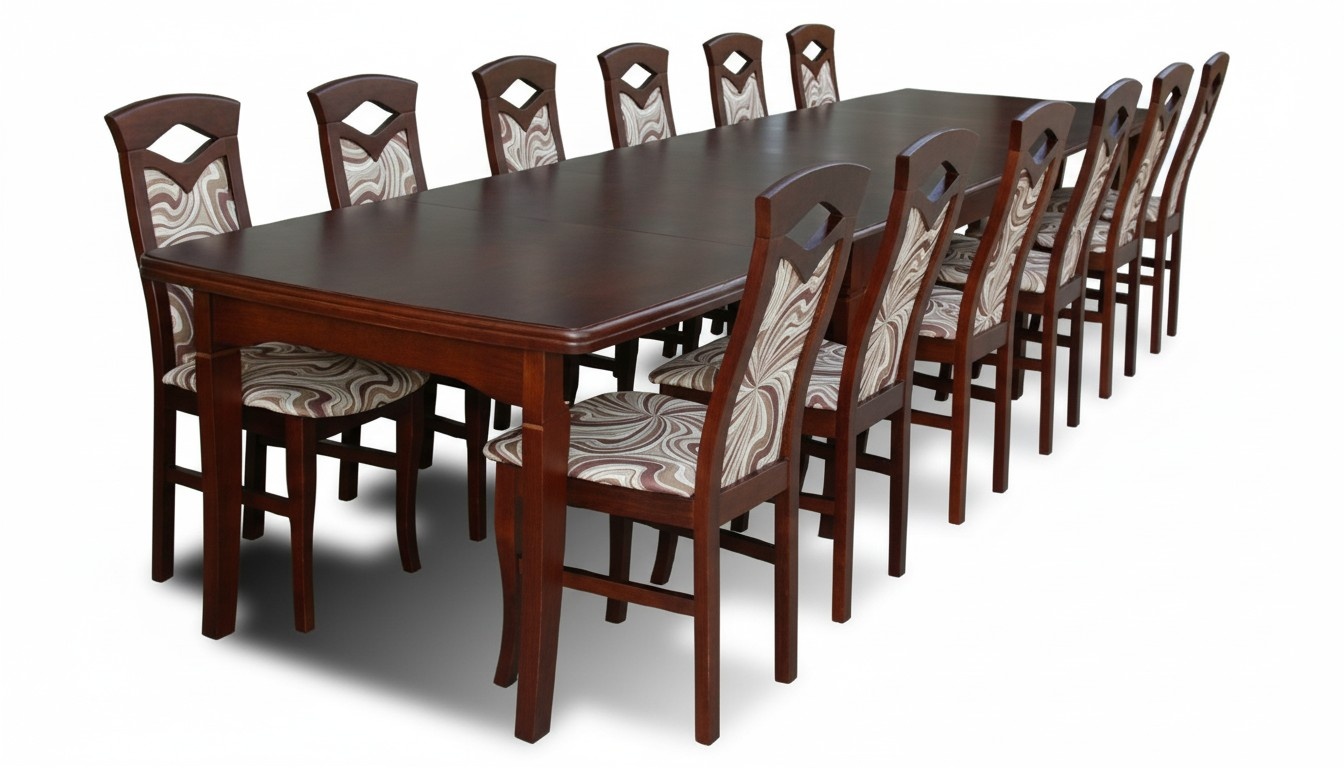 Esstisch + 12 Stühle Esszimmer Set Essgruppe Klassischer Tisch Tische Neu Z34