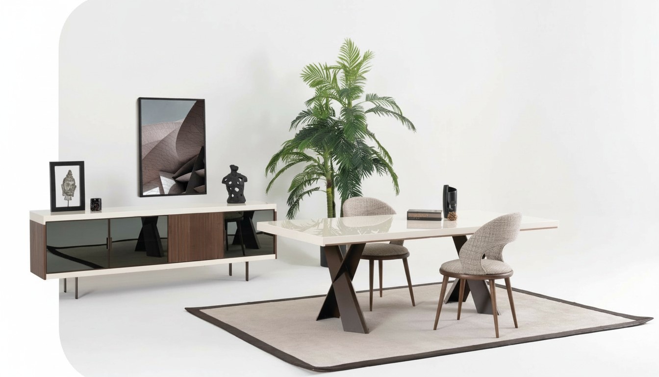 Esstisch 4x Stühle Anrichte Gruppe Esszimmer Garnitur 6tlg. Set Möbel