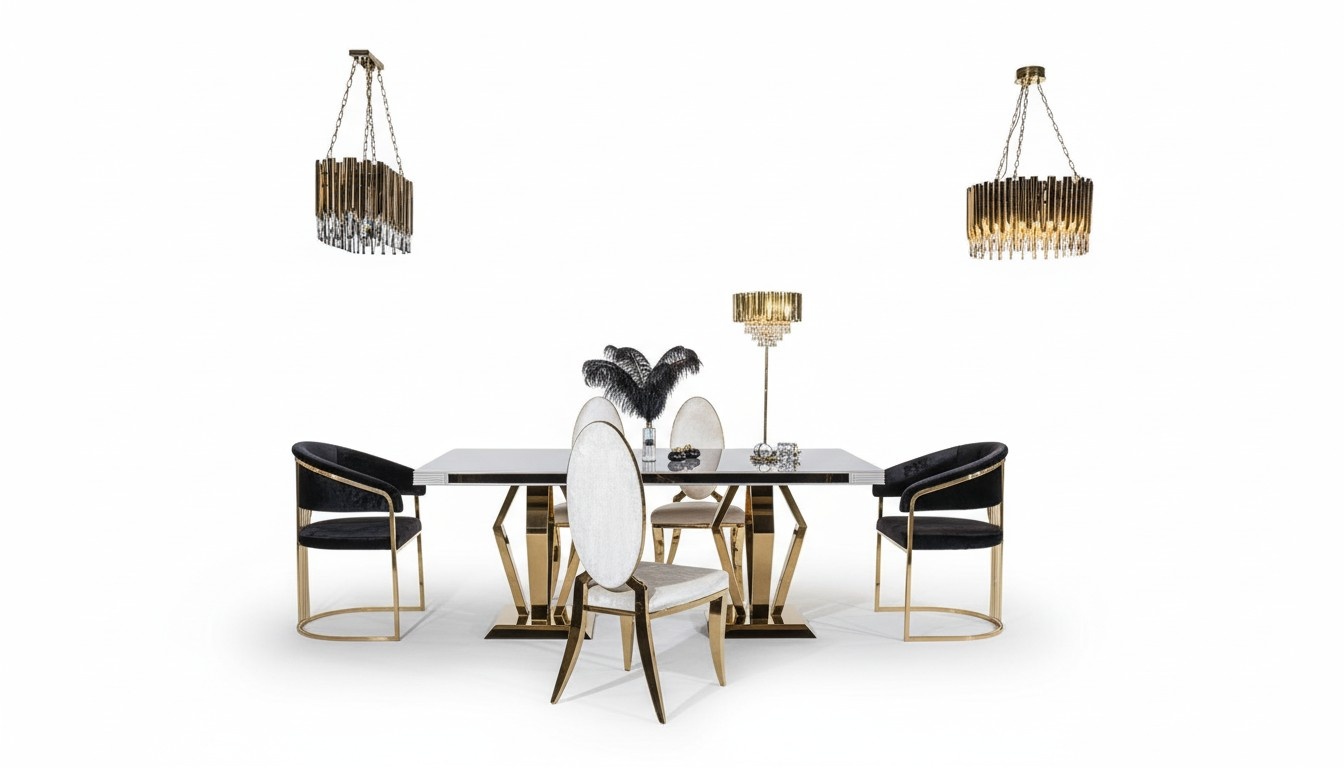 Esstisch 4x Stühle Esszimmer Set Essgruppe Modern Stuhl Tisch Tisch 5tlg