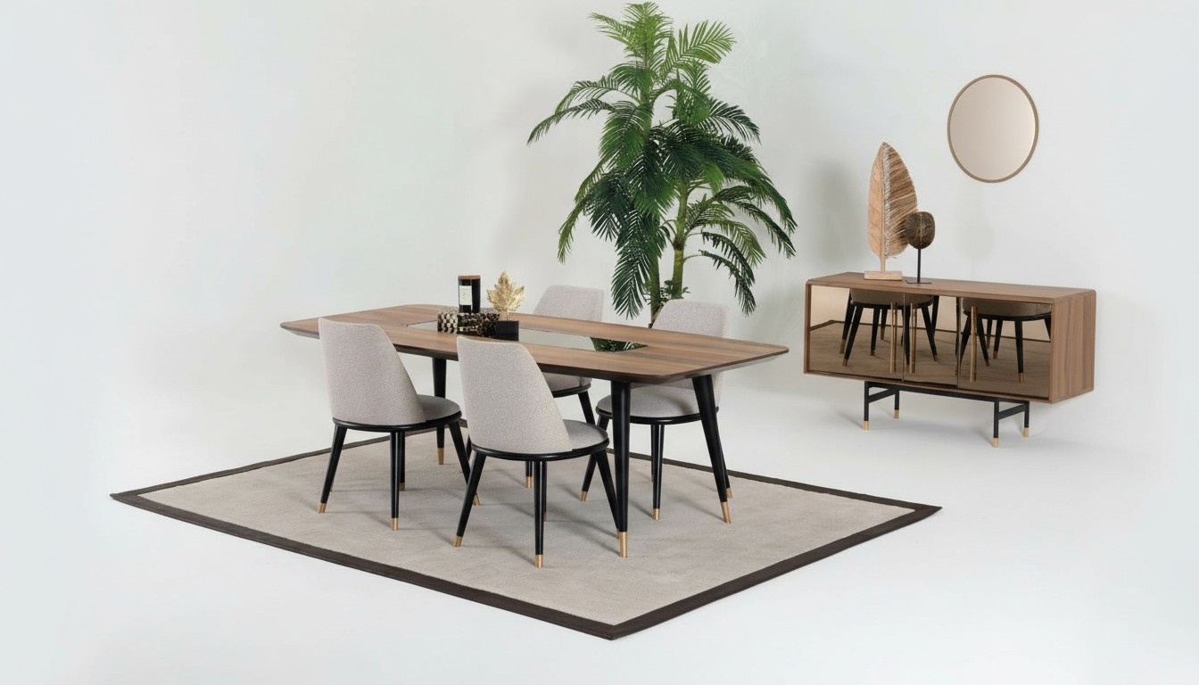 Esstisch 4 x Stühlen Esszimmer Set Essgruppe Holz Tisch 5tlg. Gruppe