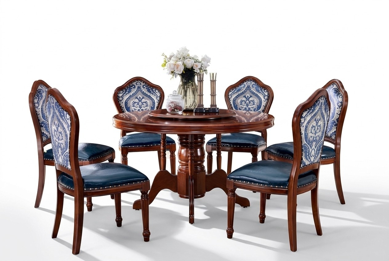 Esstisch + 6x Stühle Esszimmer Set Essgruppe Tisch Möbel Design 7tlg