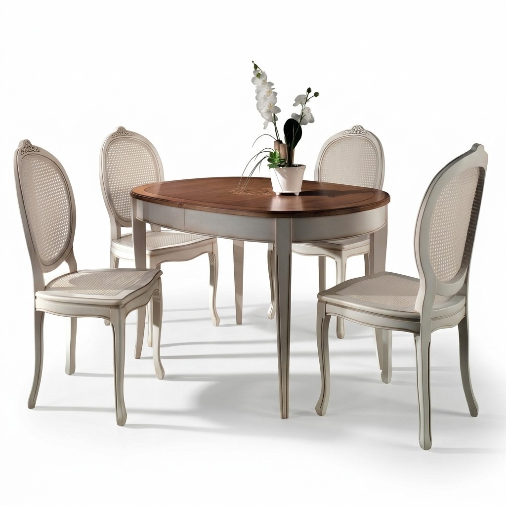 Esstisch Einrichtung Stühle Lehnstuhl Möbel Gruppe Garnitur Komplett Set 5tlg.