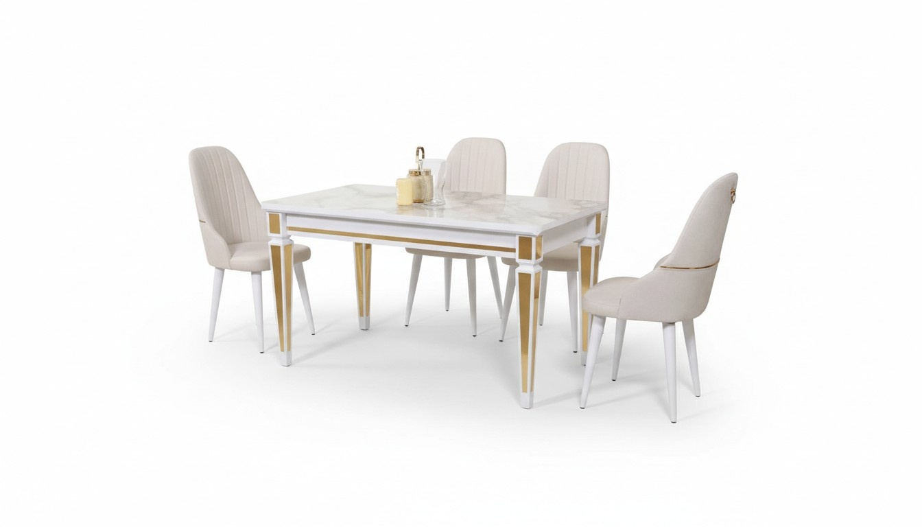 Esstisch Essgarnitur Esszimmer Set Sitzmöbel Set 4 Stühle 5tlg