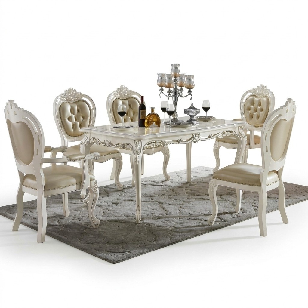 Esstisch Massivholz Komplett Set 6x Stühle Set Ess Esszimmer Tisch Tische 7tlg