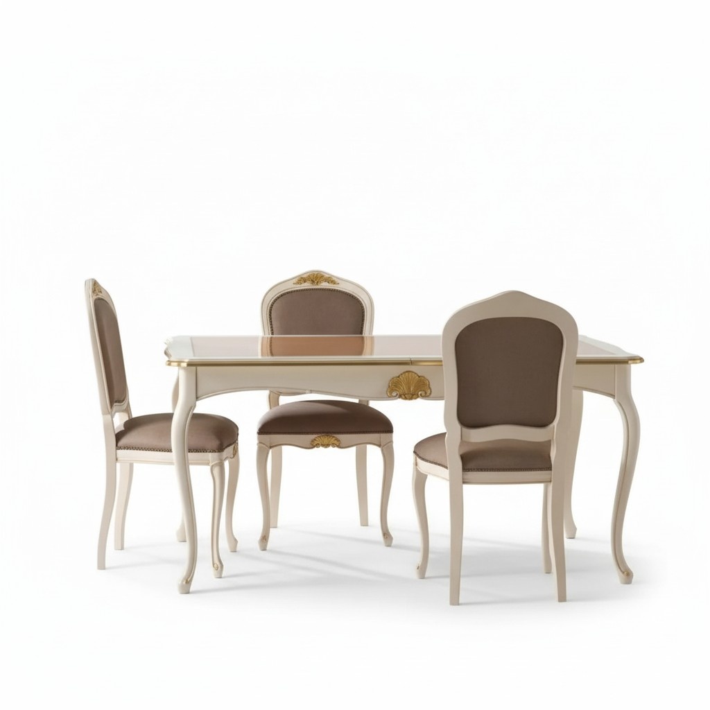 Esstisch Esszimmer Tisch 5tlg 4x Stühle Set Essgruppe Klassischer Neu