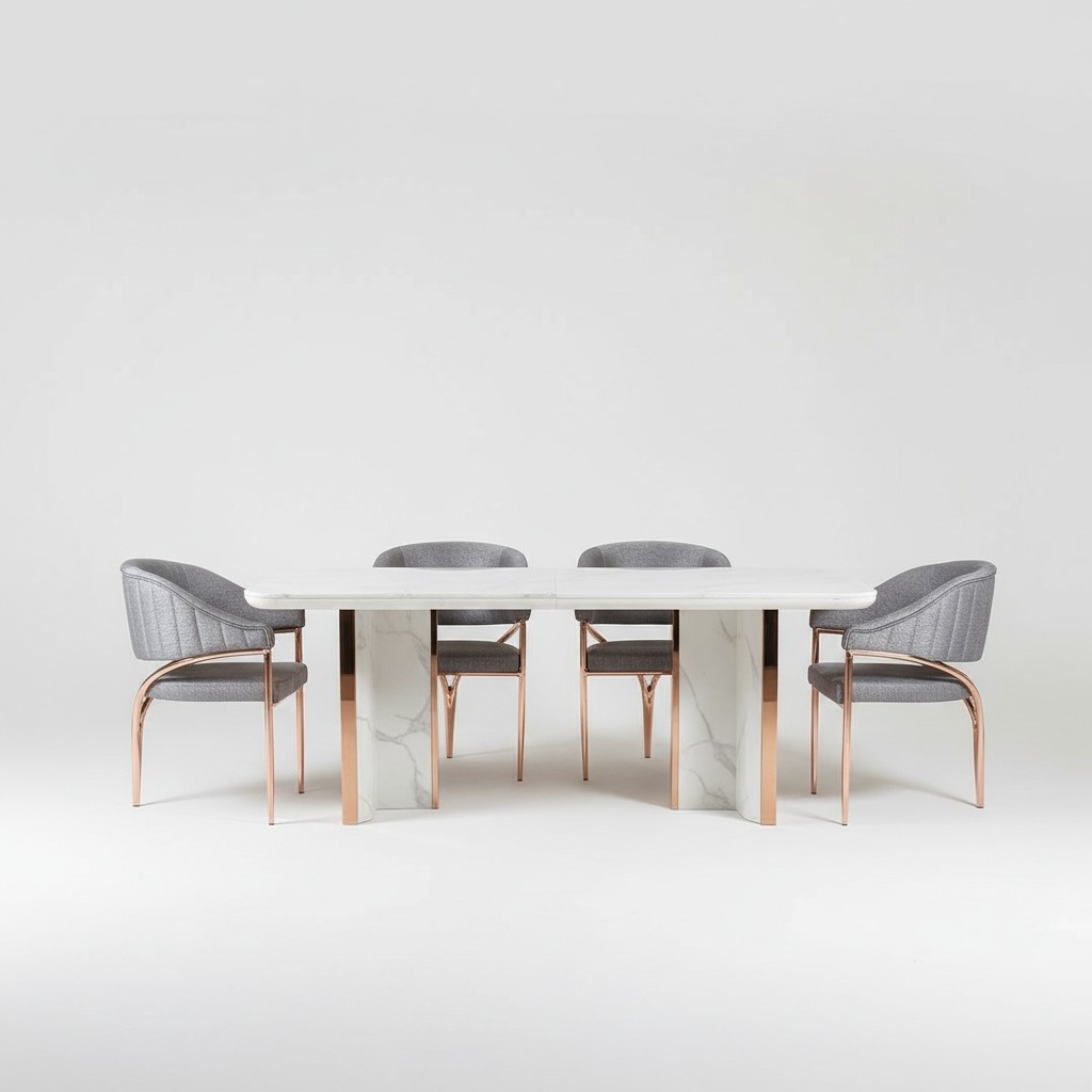 Esstisch Garnitur Gruppe Esszimmer Tisch Stuhl Set 4x Stuhl 5tlg Neu