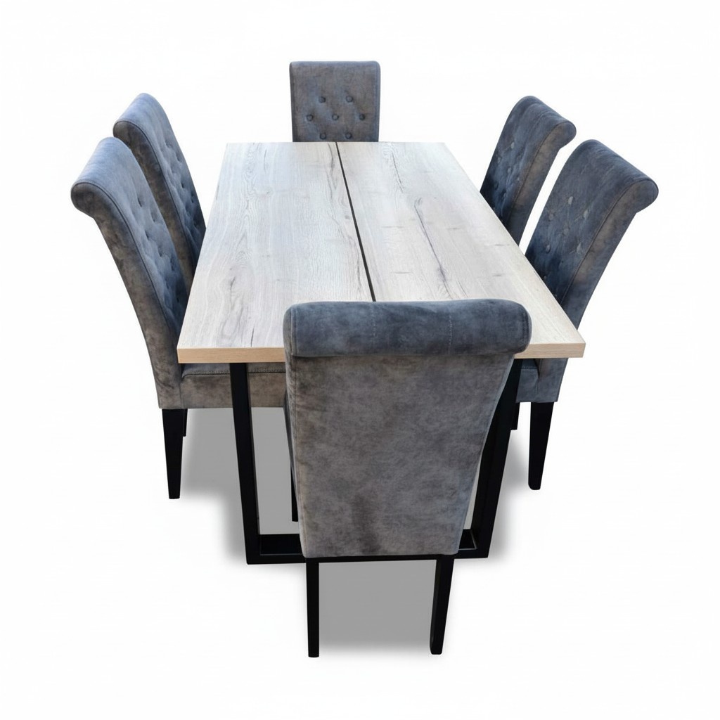 Esstisch Garnitur Tisch + 6x Stühle Esszimmer Stuhl Garnitur Tisch Holz