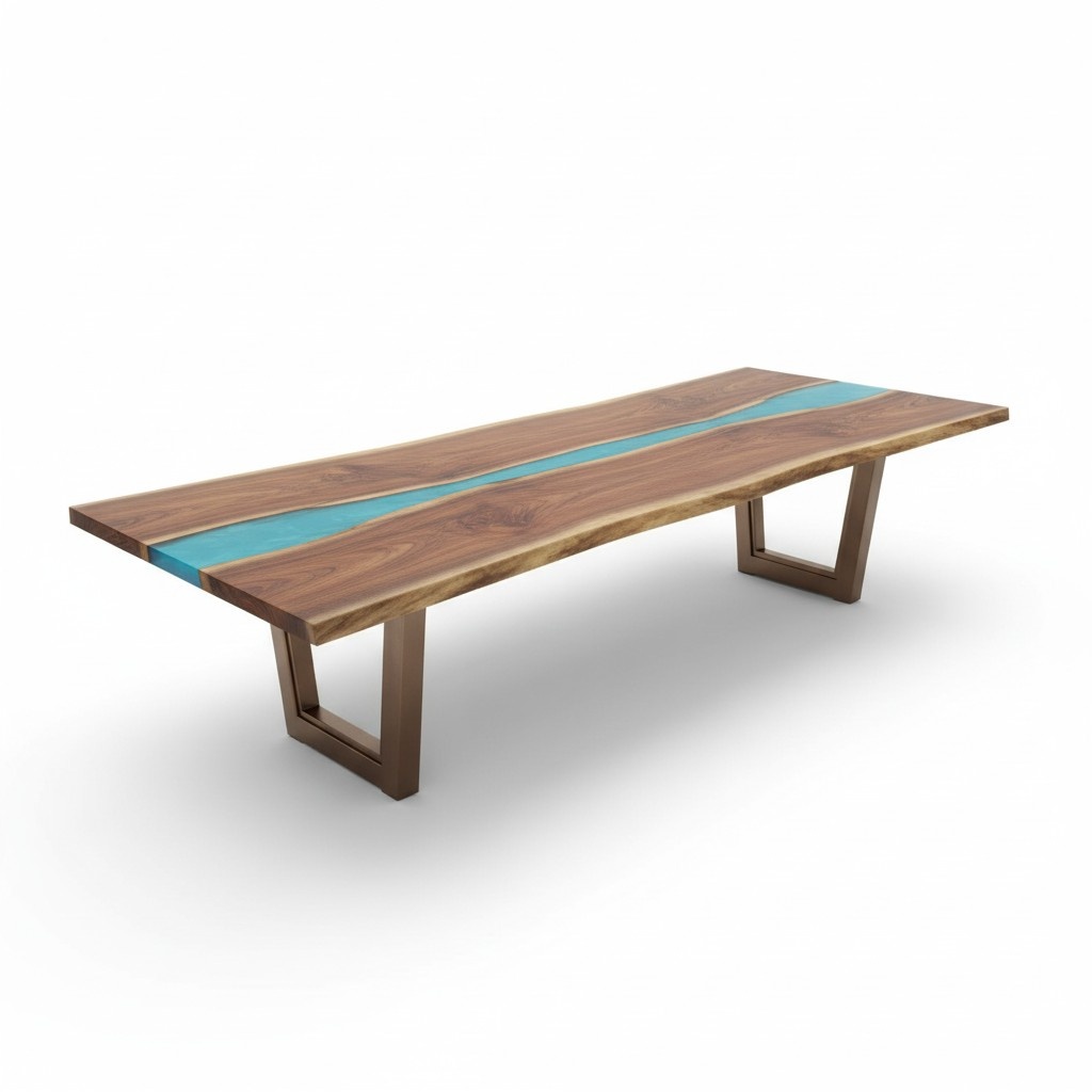 Esstisch River Tisch Echtes Holz Flusstisch 260x100 Massive Tische