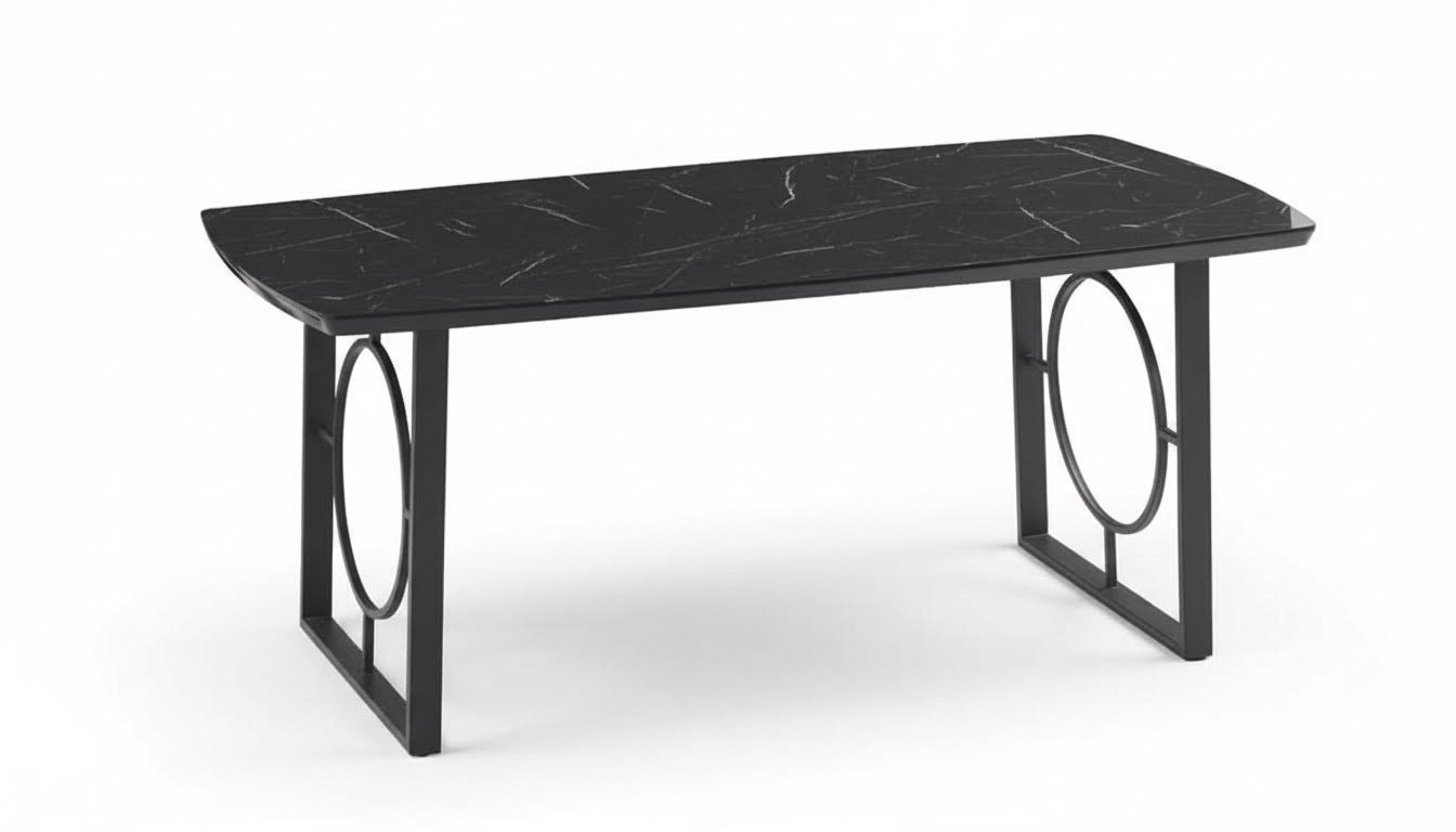 Esstisch Schwarz rechteckige Holztischplatte moderne Möbel Luxustisch