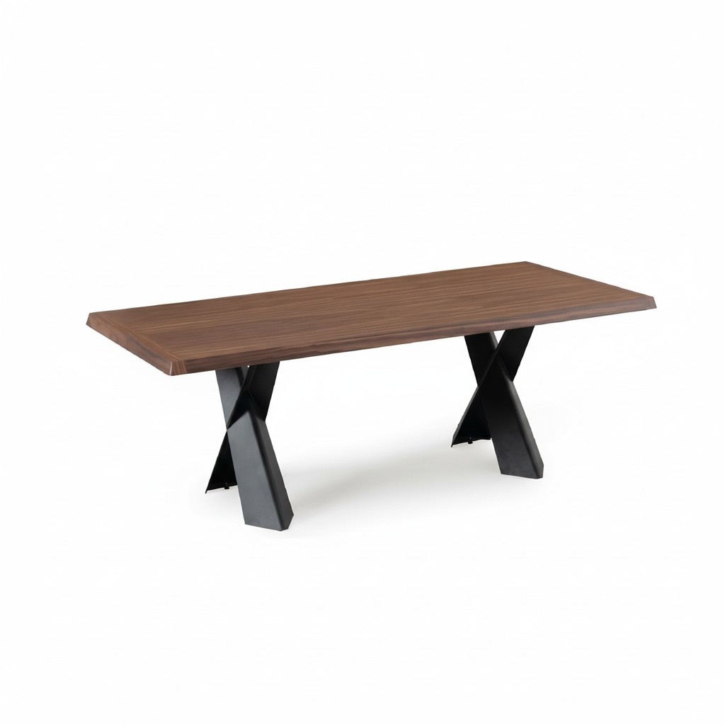 Design Esszimmer Tische Holztisch mit Edelstahl Holz Möbel