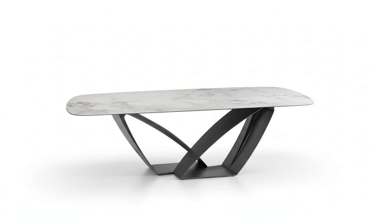 Esstisch Tisch Metall Esszimmer Wohnzimmer Garnitur Holz Design Luxus Modern