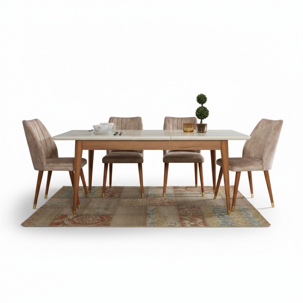 Esszimmer Design Möbel Modern Tisch 4x Stühle 5tlg. Set Garnitur