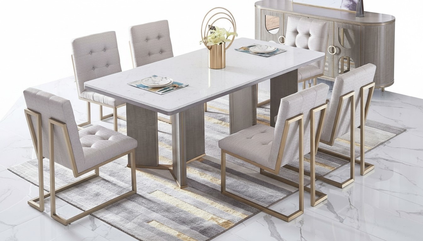 Esszimmer Design Möbel Stuhlgruppe Tisch 6 Lehn Stühle Set Garnitur Neu