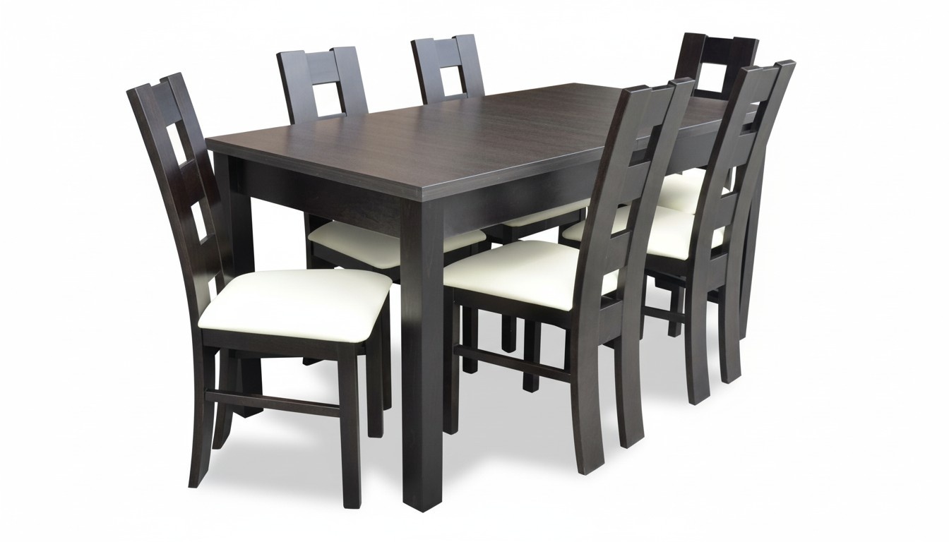 Esszimmer Design Möbel Stuhlgruppe Tisch 6 Lehn Stühle Set Garnitur Neu 7 tlg.