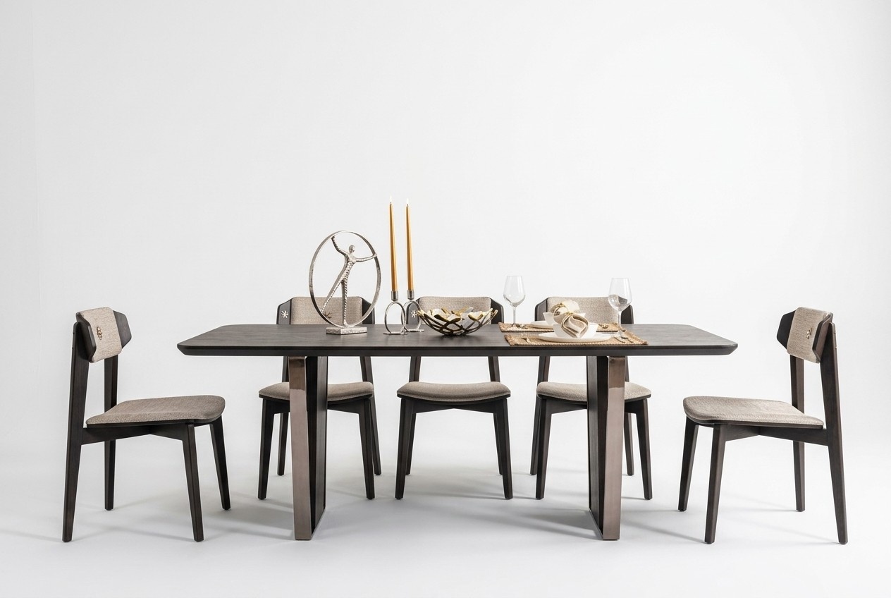 Esszimmer Essgruppe Esszimmermöbel Essecke Set 8tlg Holz Braun Tisch