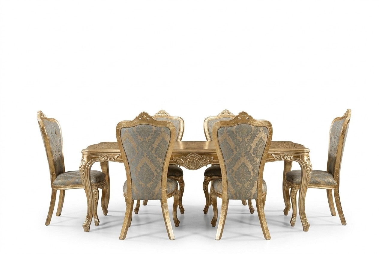Esszimmer Esstisch 6x Stühle Tisch Klassische Ess Gruppe Set 7tlg.