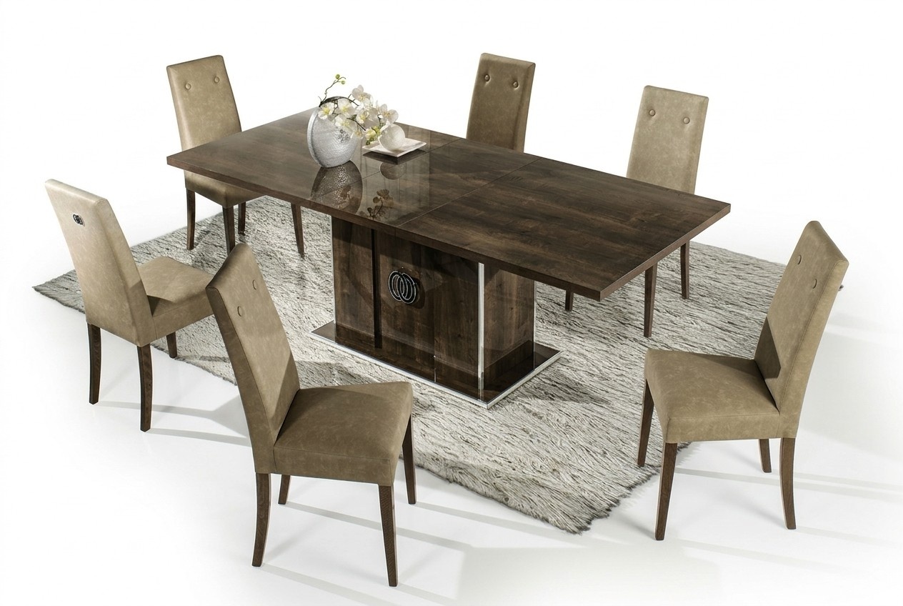 Esszimmer Esstisch 6x Stuhl Polster Garnitur Küchen Stühle Gruppe Tisch Set 7tlg
