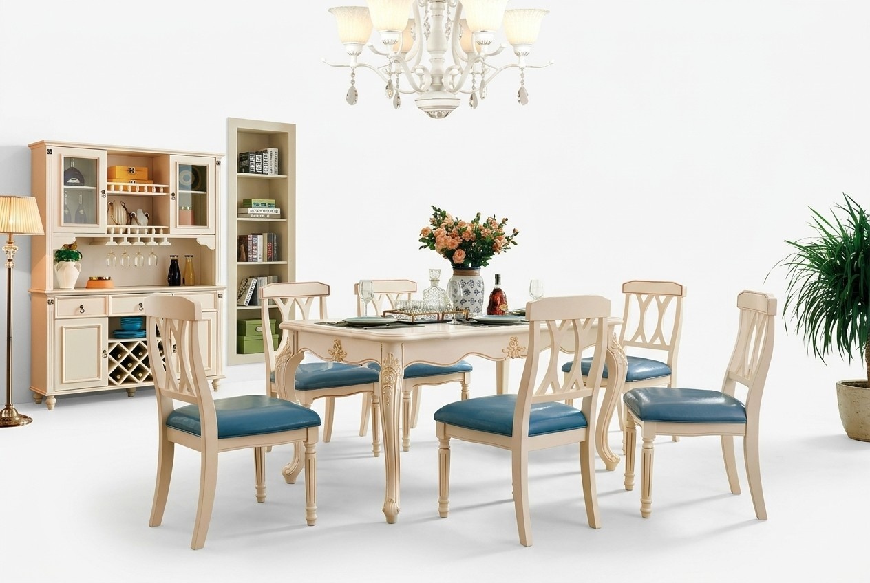 Esszimmer Esstisch 6 x Stühle Ess Set Holz Küche Gruppe Anrichte Möbel Neu 7tlg.