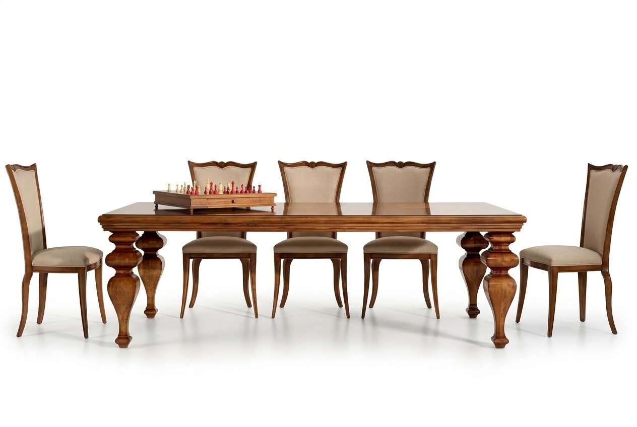 Esszimmer Garnitur Set Klassische Tisch 6x Stühle 7tlg Luxus Komplett