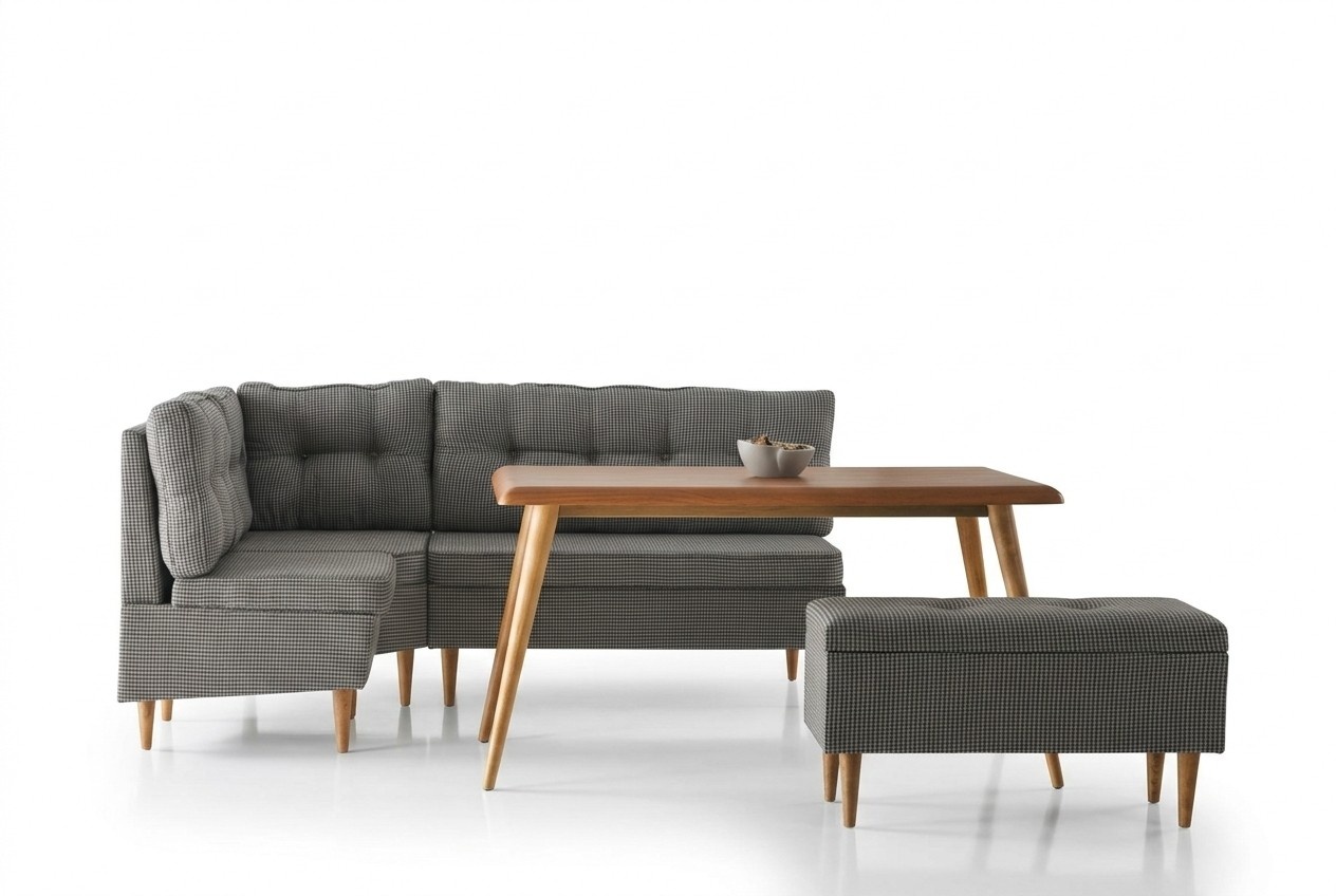 Esszimmer Gruppe Essecke Esstisch Sitzbanke Tisch Bank Grau Eckbank