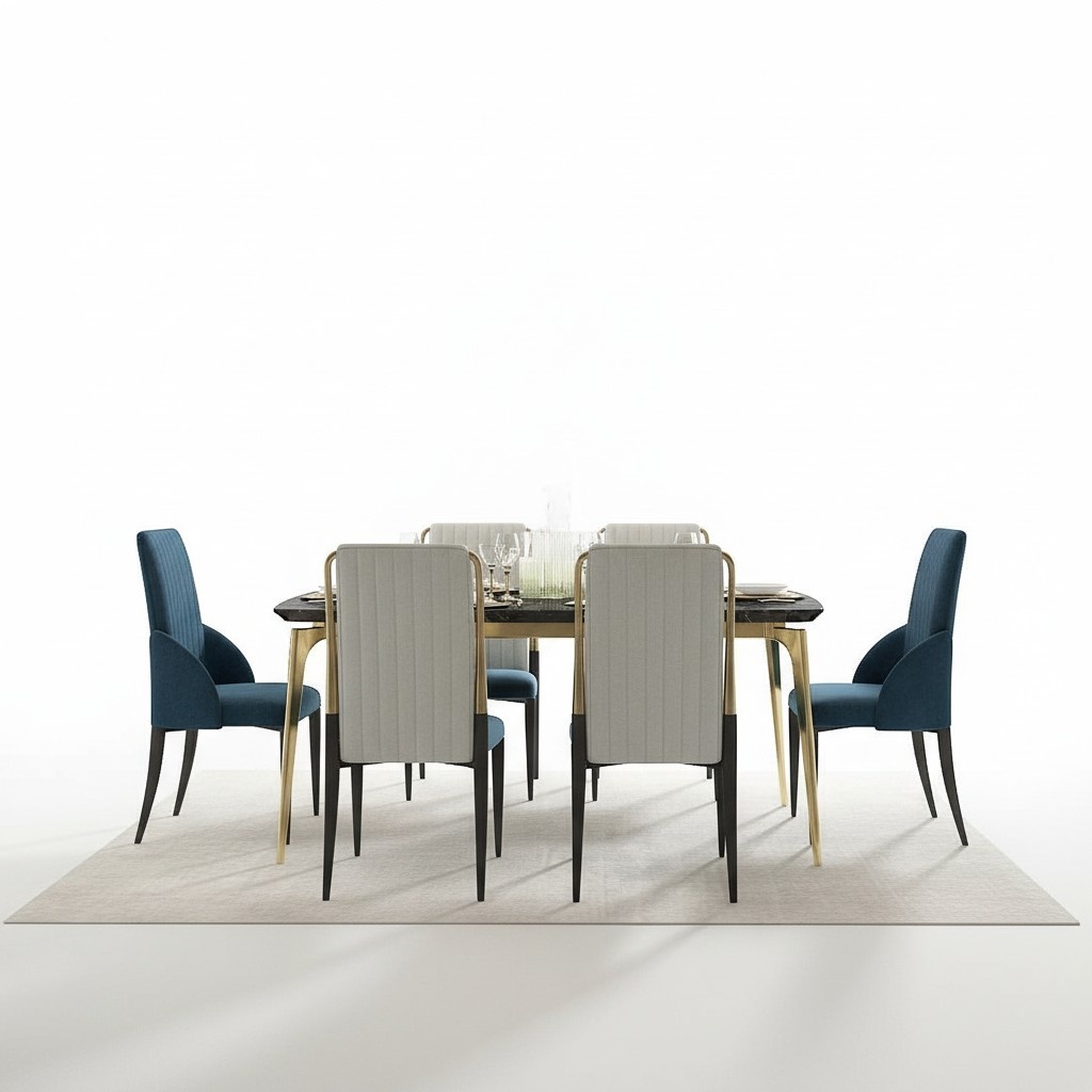 Esszimmer Gruppe Komplett Set Garnitur 7tlg Tisch Tische Luxus Holz Möbel