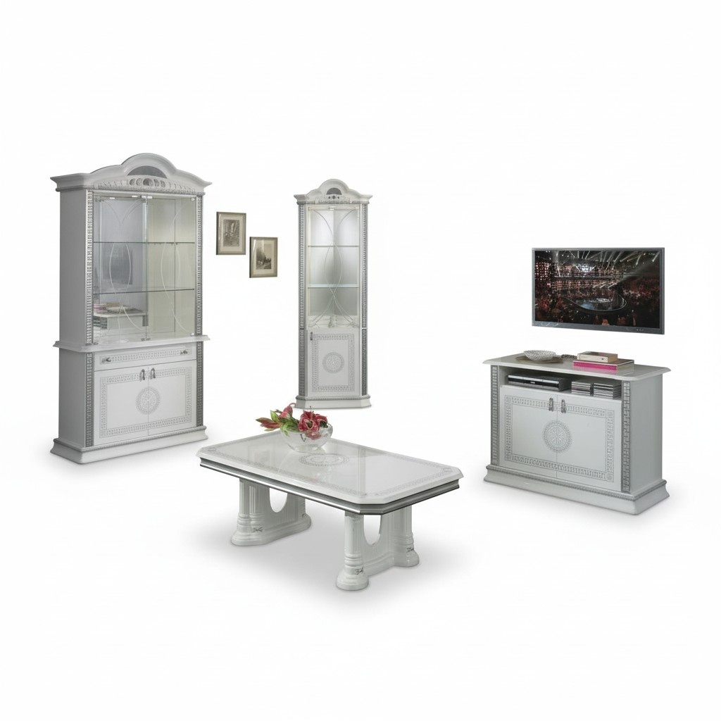 Wohnzimmer Komplett Garnitur Tisch Anrichte Anrichte Couchtisch Vitrine Set Neu