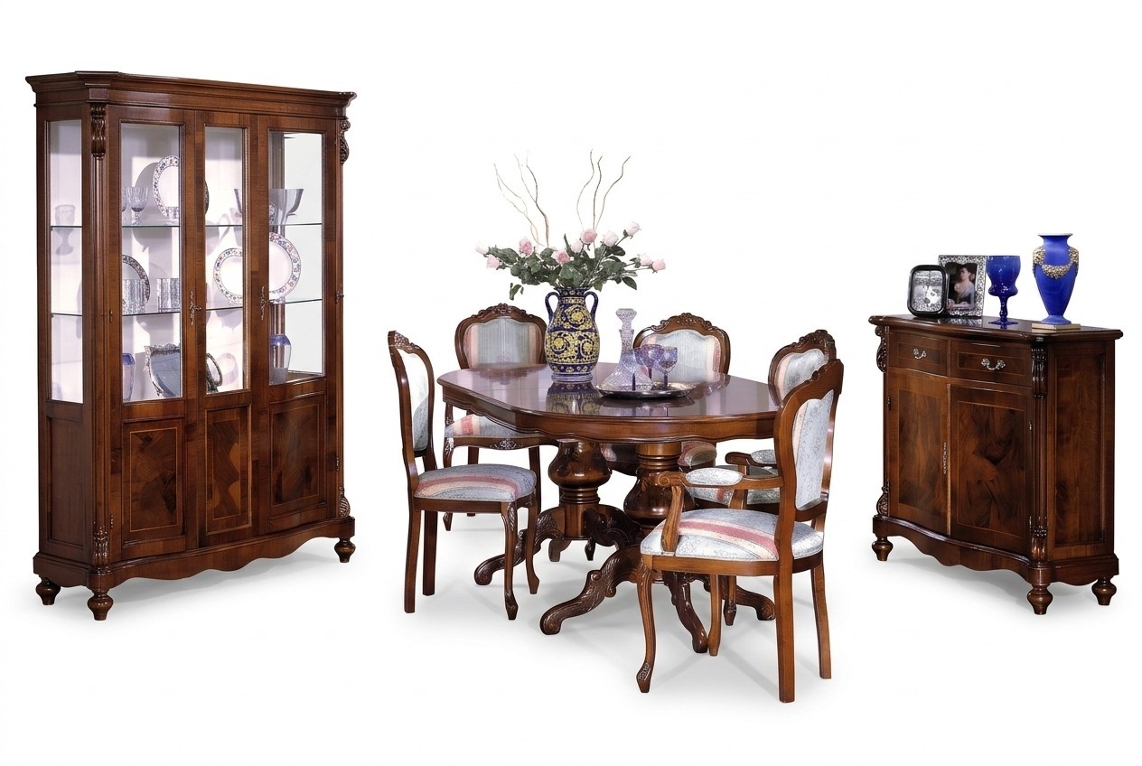 Esszimmer Möbel Esstisch Tisch Gruppe Essgarnitur Lehnstuhl Stuhl Sessel 6tlg.