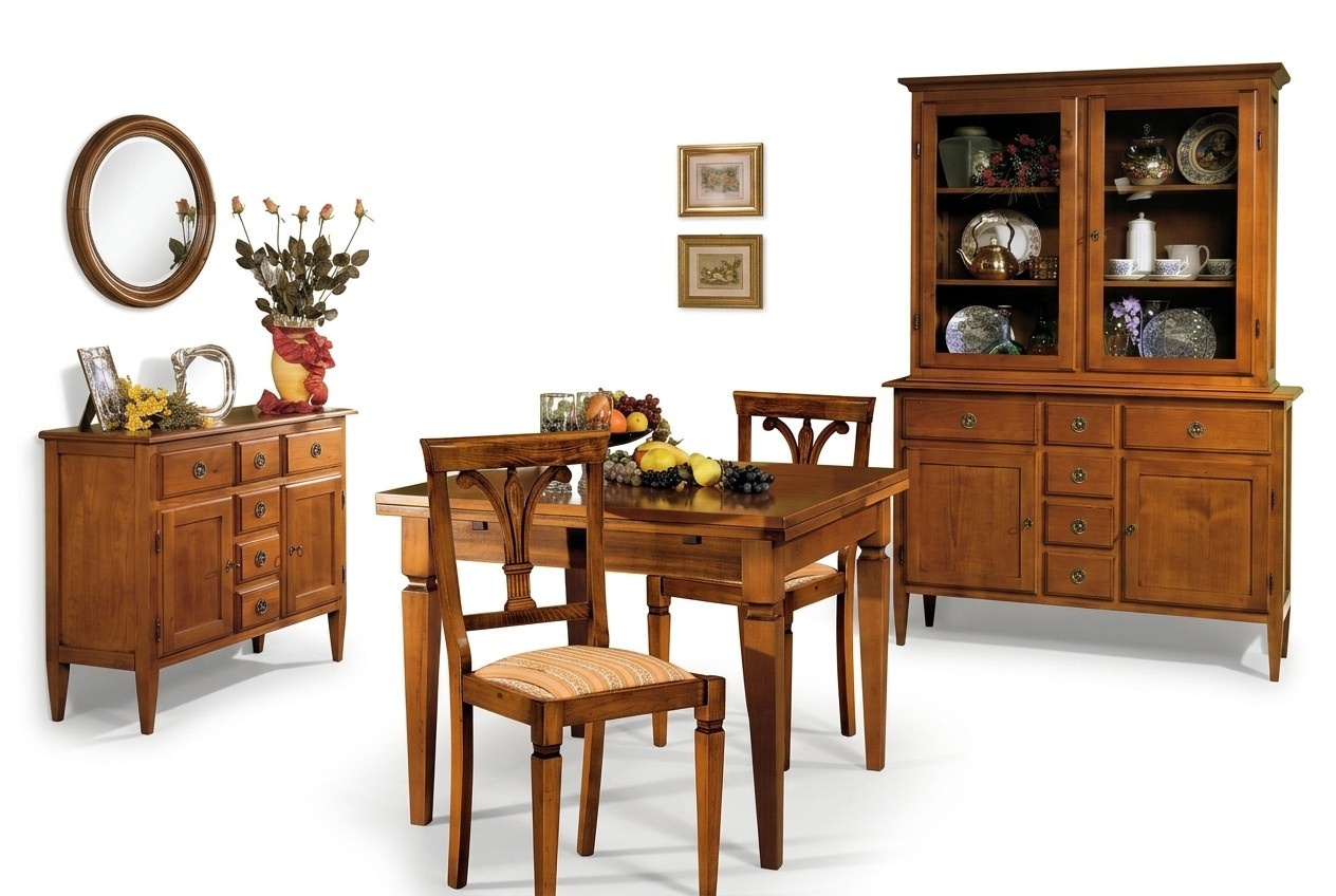 Esszimmer Set 5tlg Art Deko Stühle Esstisch Kommode Anrichte Holz Antik Tische