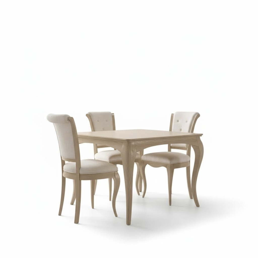 Esszimmer Set 6tlg. Esstisch 4x Stühle Sideboard Gruppe Garnitur Beige