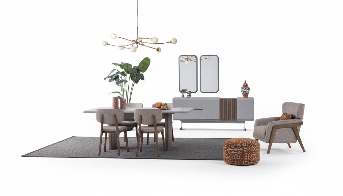 Esszimmer set Essgarnitur Gruppe Tisch Stühle 8tlg. Modern Möbel Essgruppe