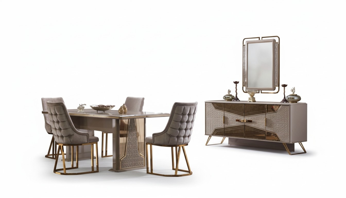 Esszimmer Set Essgruppe Komplettgarnitur Essgarnitur Konsole Spiegel 7tlg.