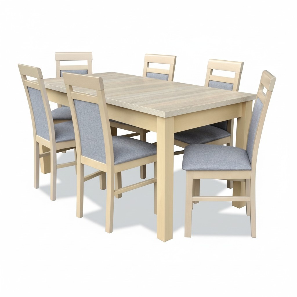 Esszimmer Set Esstisch 6x Stuhl Garnitur Tisch Gruppe 7tlg. Set Komplett Möbel