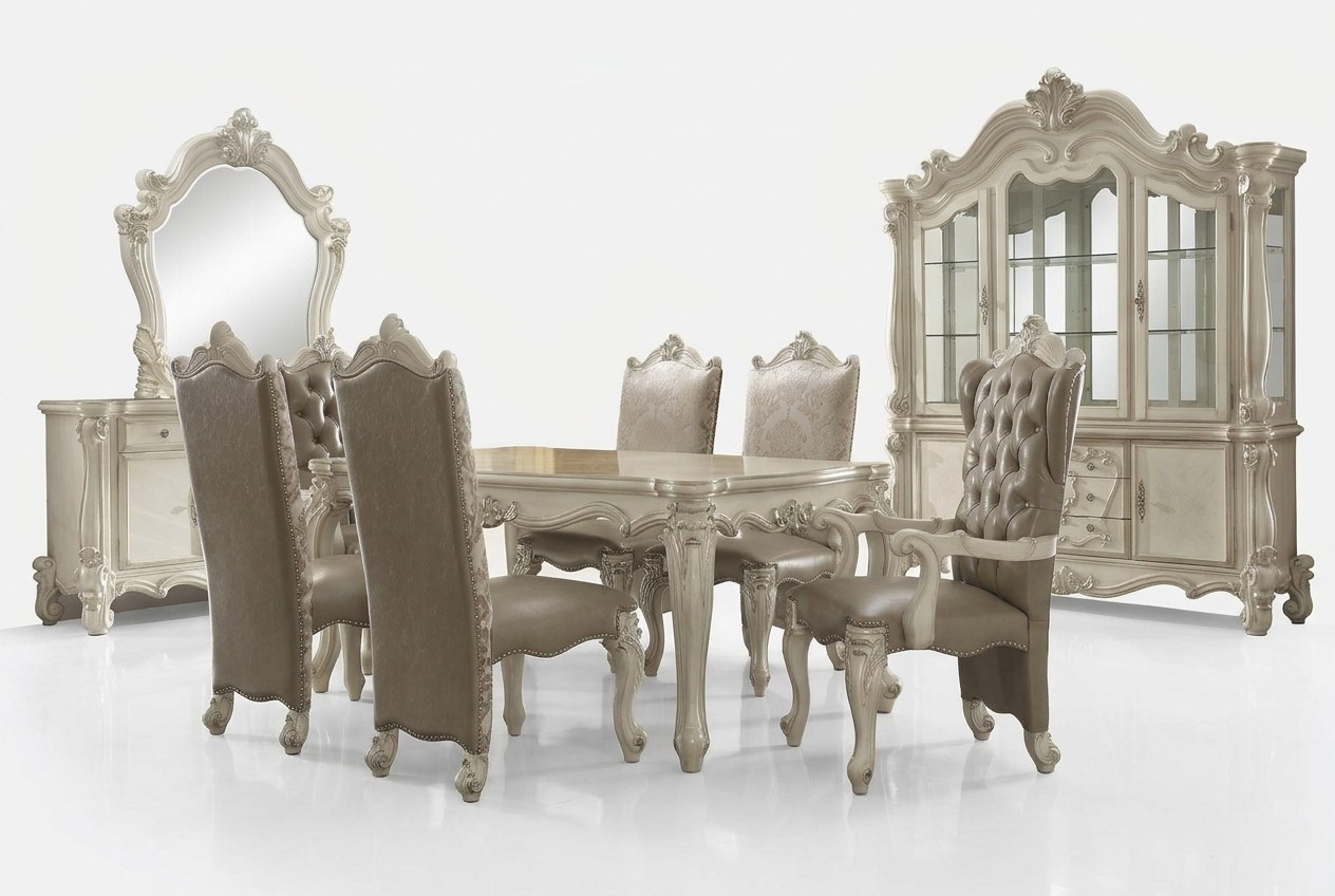 Esszimmer Set Garnitur Tisch 6x Stuhl Kommode Spiegel Barock 9tlg. Gruppe